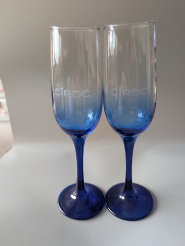 2 X Ciroc Vodka Limited Edition Champagne Flute Stem Glass (S4)