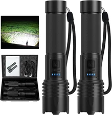 LED Flashlights High Lumens Rechargeable, 90000 Lumens Super Bright Flash Light 