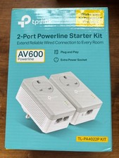 TP-Link TL-PA4022P AV600 Powerline Adapter Starter Kit 2 Port With Box & Cables