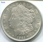 USA 1921 Morgan Silver Dollar KM#110, nice UNC brilliant coin. C154