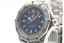 Vintage EXC 5 TAG Heuer 2000 Professional WK1213 34mm Blue Navy Quartz Watch
