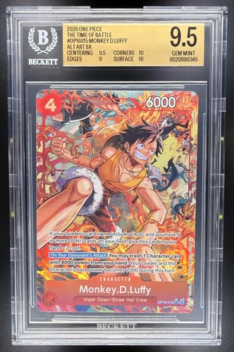 Monkey.D.Luffy (Alternate Art) graded BGS 9.5 for sale on eBay