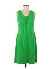 Ralph Lauren green sleeveless knit cotton nautical rope tie gold accent dress M