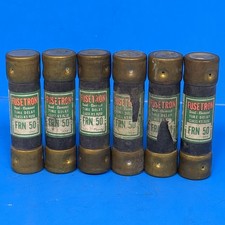 LOT OF 6 BUSSMANN FRN 50 TIME DELAY DUAL ELEMENT FUSE 250VAC.