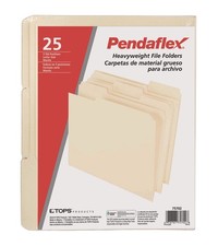 Heavyweight File Folder 1/3 Cut Tab Manila Letter 25 Per Pack Display Convenient