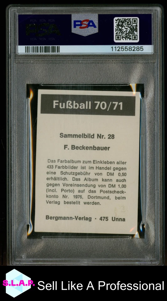 FRANZ BECKENBAUER FUSSBALL-HAND CUT BERGMANN-VERLAG 70/71 1970 28 AUTO PSA 3 - Bild 2 von 2