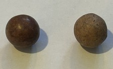 Antique 1800s Civil War era Clay Marbles, Lot of 2, Size 1/2" 