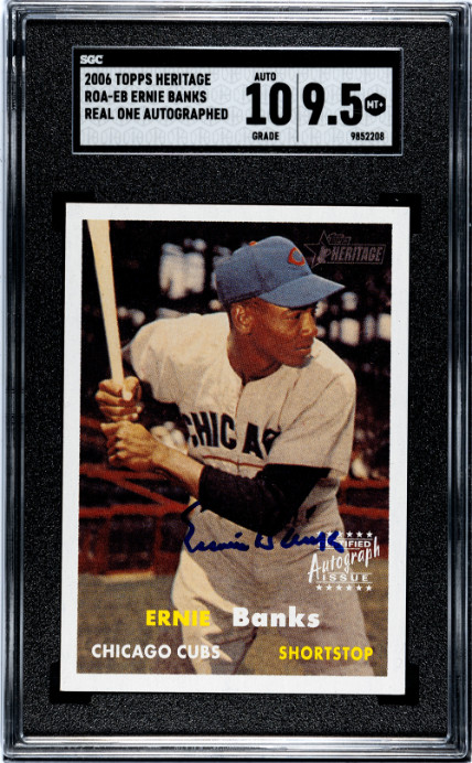 2006 Topps Heritage #ROA-EB Ernie Banks Real One Auto SGC 9.5
