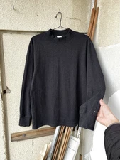 Snow Peak Recycled Cotton Mock Neck Long Sleeve T-Shirt Sweatshirt Size L Gray