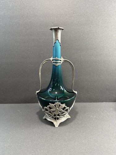 Johann von Schwarz Carl Sigmund Luber Art Nouveau Pewter Mounted Vase , Antique - Picture 5 of 17