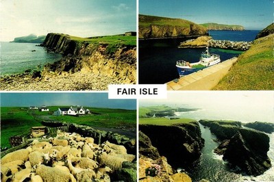 Postcard Posted w/stamp - Shetland Fair Isle.