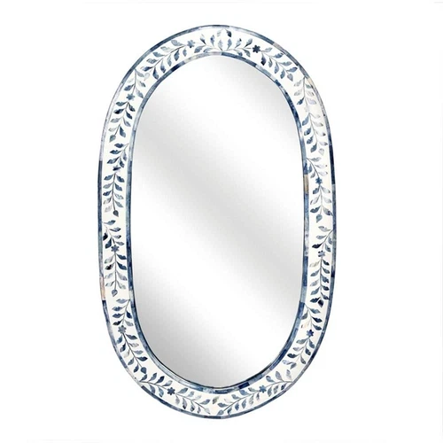 Trubadur Blue And White Bone Inlay Mirror - Picture 1 of 8
