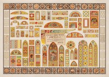 Arte murale vintage in vetro colorato stampa decorativa colorata pittura su...