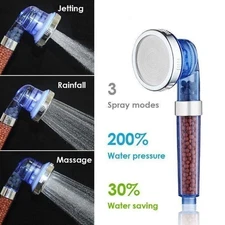 3-Setting Handheld Shower Head with Filter High Pressure Hand Shower Filtered