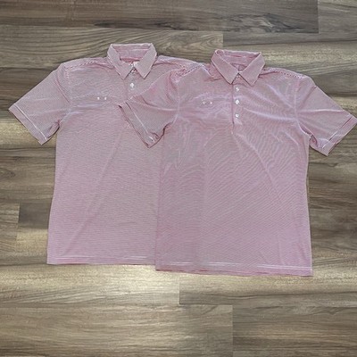 Chick Fil A Uniform Shirt Red White Stripe Size Small Polo Lot Of Two