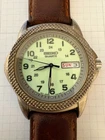 Seiko 7N43‑6B20 Men’s Quartz Watch – Lumibrite Glow Dial – New Battery – Leather