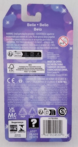 Figura Muñeca Pequeña Mattel Disney Princesa BELLE 3.5" ALTO 3+ Edades - Imagen 4 de 4