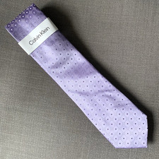 Calvin Klein Men's Neck Tie Lavender Purple Geo Silk Blend MSRP 69.50