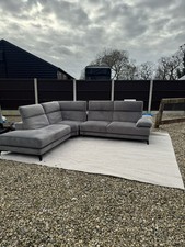 natuzzi grey suede corner sofa