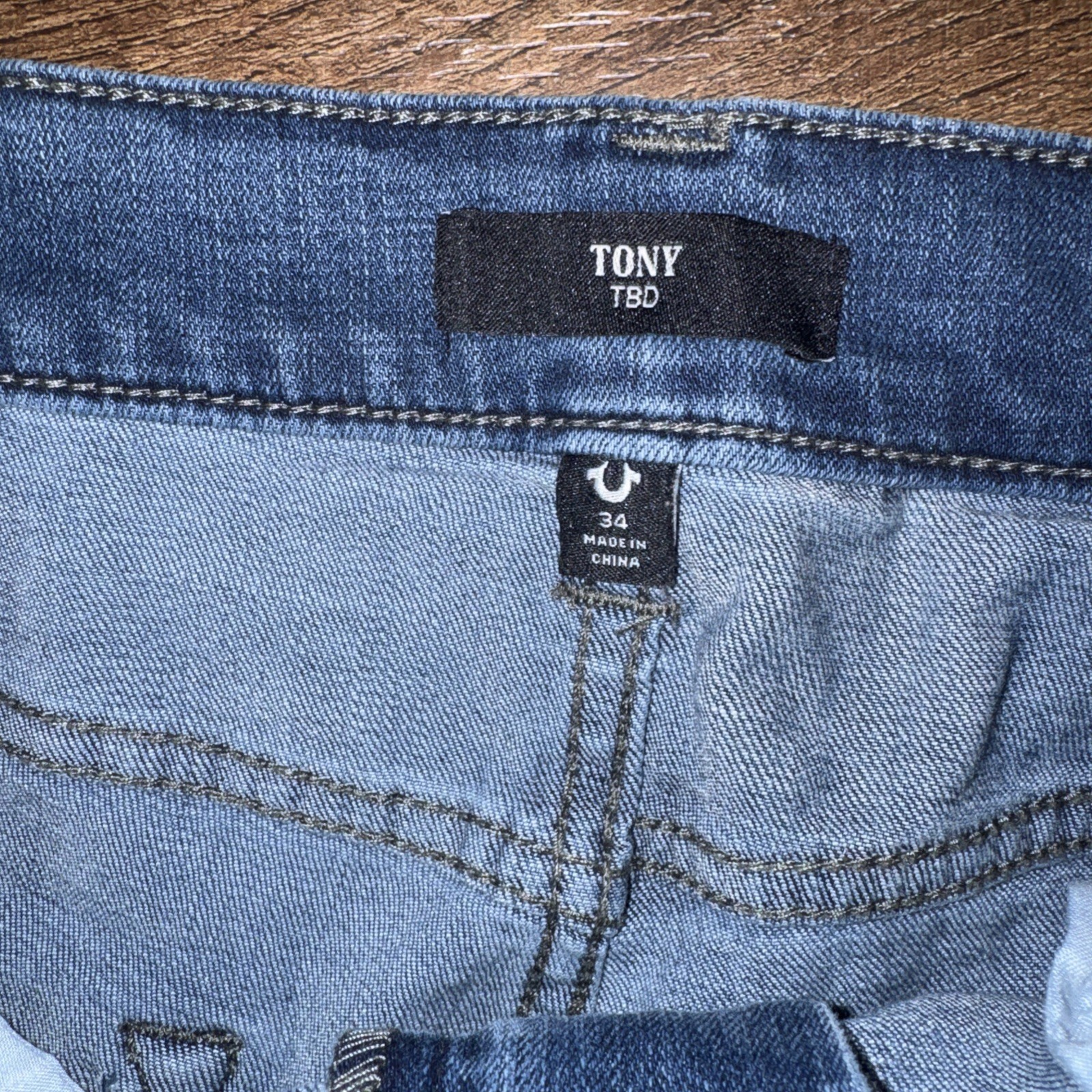 TRUE RELIGION Tony Straight Jeans Mens Size 34 (34x31) Medium Wash Blue thumbnail 5