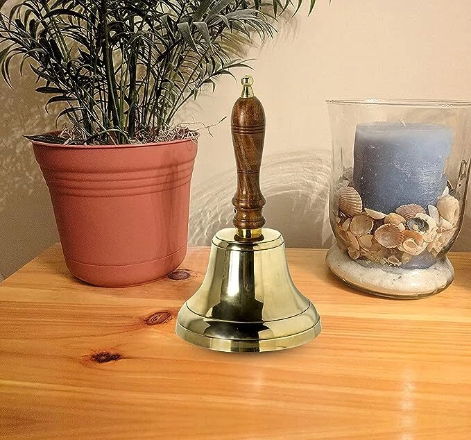 4" Campana Mano - Metallo Campana Natalizie con Gancio a Parete - Immagine 4 di 4