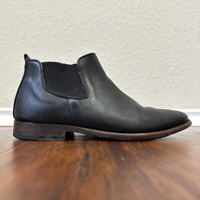 SUTRO FOOTWEAR The Ocean Ankle Boots Womens Sz 8.5 Black Leather Stretch Preppy