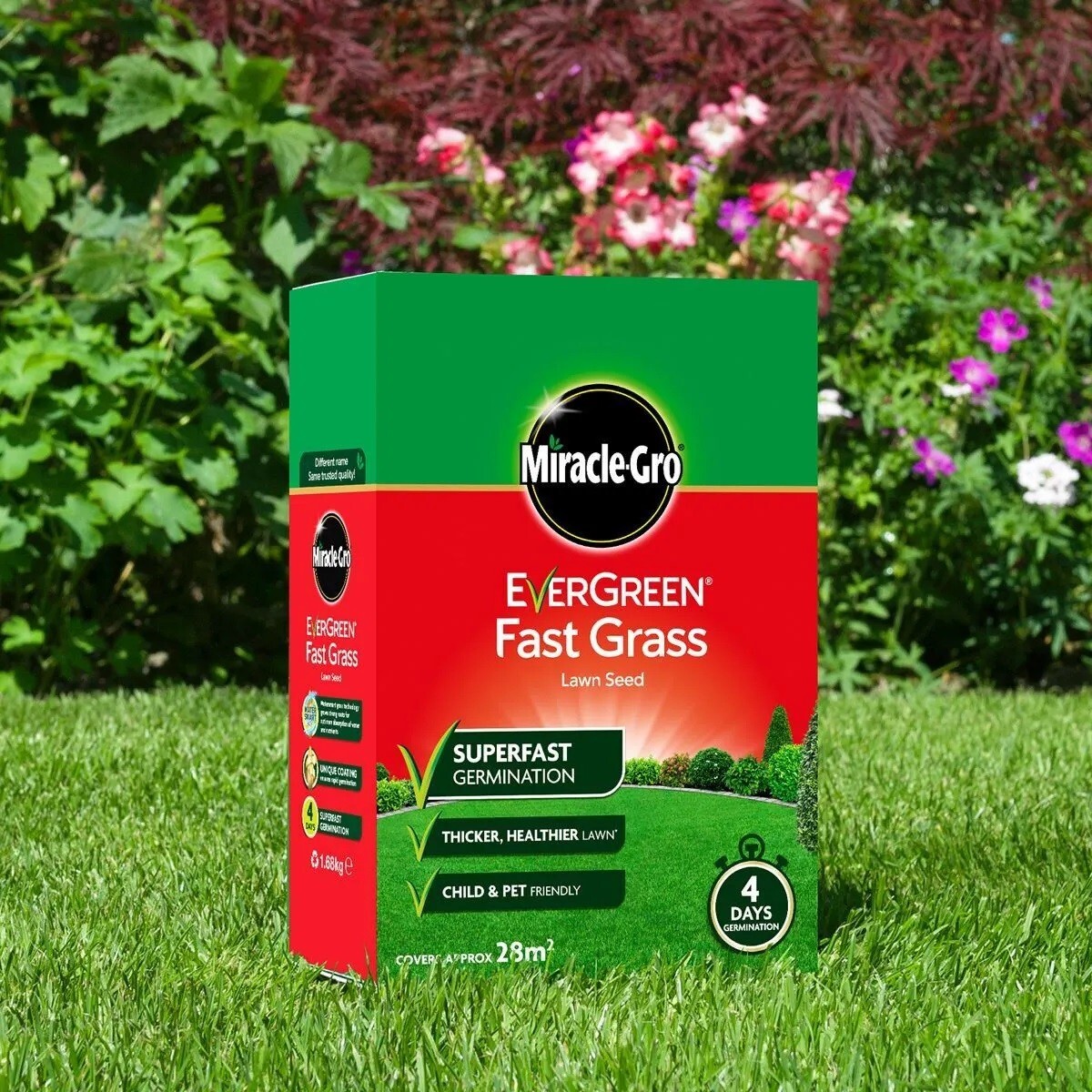 Miracle Gro Evergreen Fast Grass Thick Lawn Seed Fast Germination 16m2