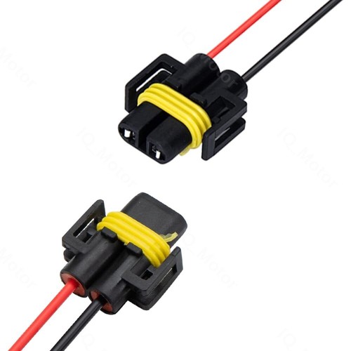 2× H11/H8 Wire Pigtail Female Harness Head Light Low Beam Bulb Connector Repair - Picture 8 of 10