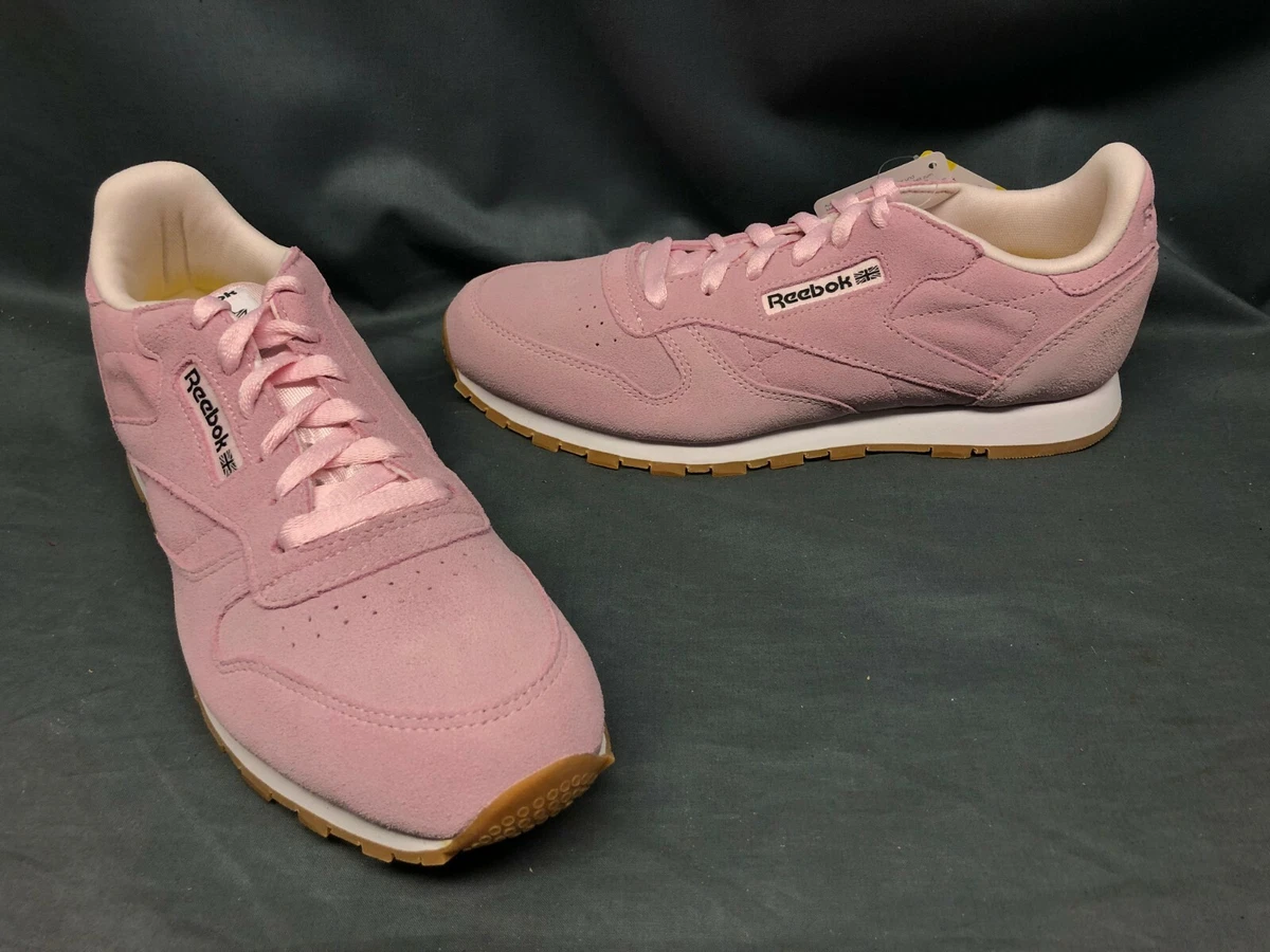 Reebok Classic Leather Pastels Athletic Sneakers Pink White Girls Size 6  NEW!