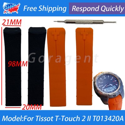 21mm Rubber Watch Strap Band For Tissot T610026463 T610026464 T-Touch  T013420A | eBay