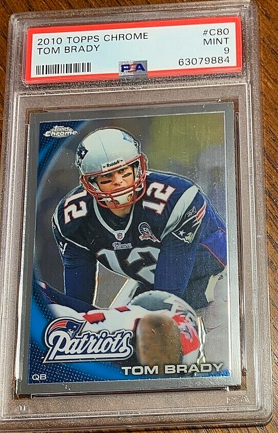 2010 Topps Chrome Football #C80 Tom Brady PSA 9