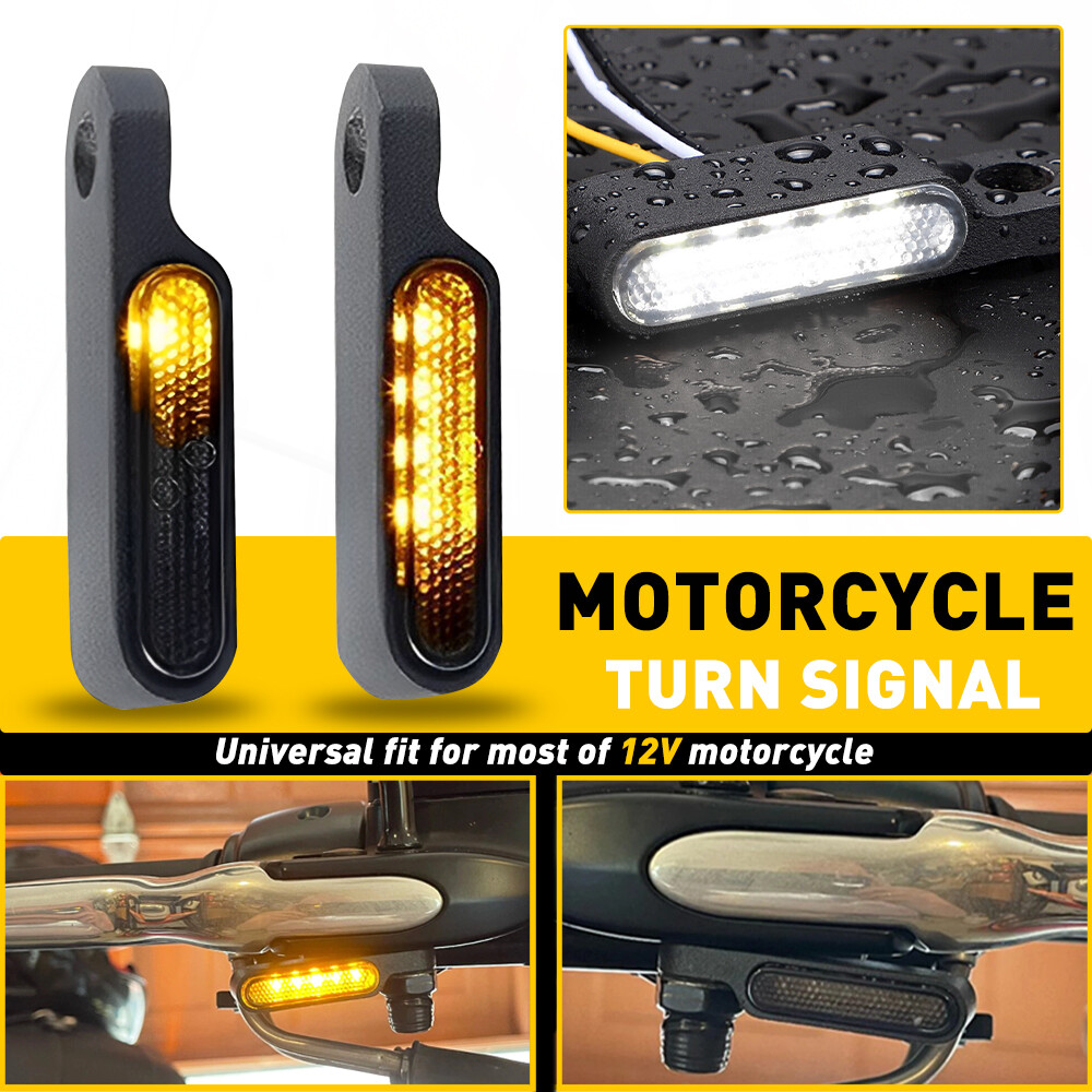 2x Mini Motorcycle Black 6-LED Turn Signals Blinker Lights
