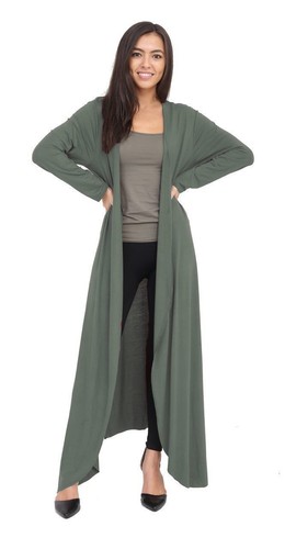 New Ladies Open Front Boyfriend Long Maxi Floaty Cardigan Tops Long Sleeve Coats - Picture 11 of 11