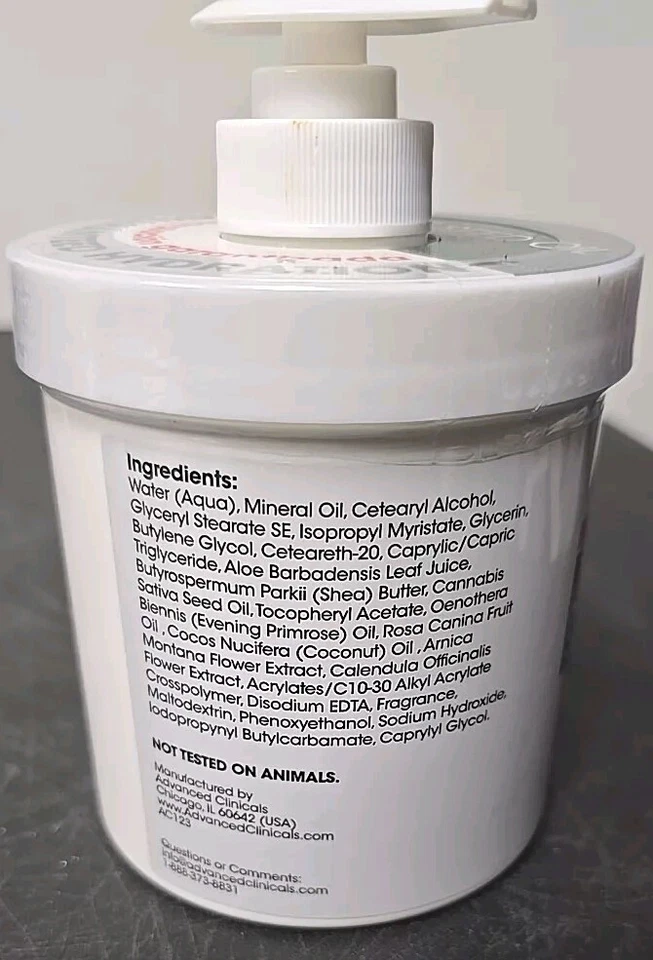 Advanced Clinicals HEMP SEED CREAM Rosehip Sativa Oil VitaminE Calendula 16 Oz - Image 2 of 4