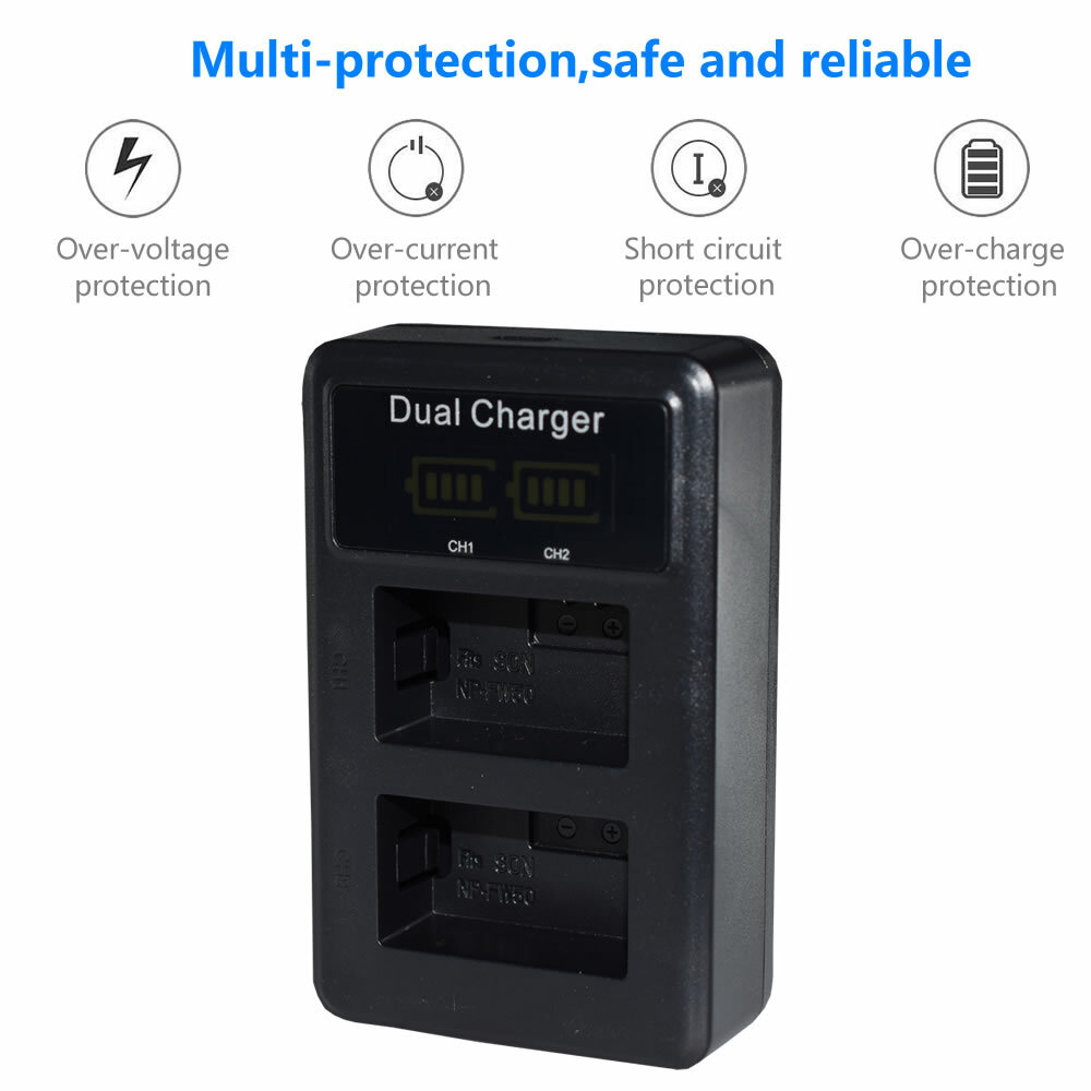 2-Pack NP-FW50 Batteries With Rapid Charger For Sony A7S II, ILCE-7S II, A7 Series 6 thumbnail image