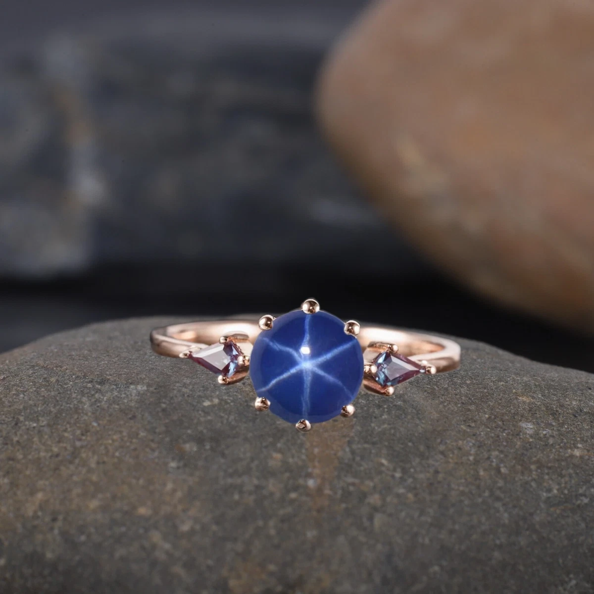Sapphire dainty shop ring