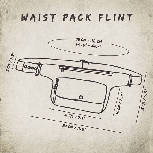 Gürteltasche Flint braun messingfarben Bauchtasche Hipbag Hüfttasche Festival - Picture 5 of 13