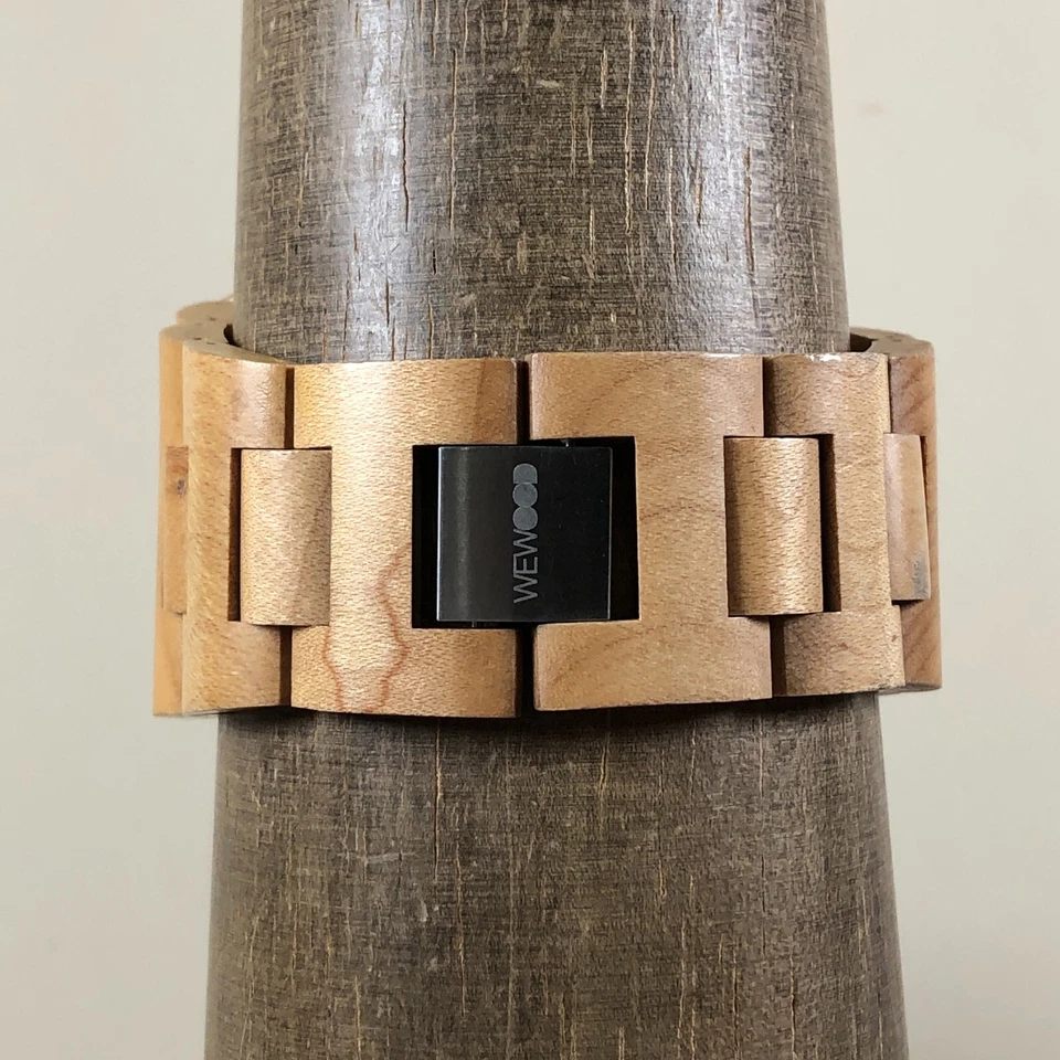 WeWood F13-185 Reloj Hombre Fecha 100% Madera Natural Cuarzo Analógico 46mm 7 1/4" Foto 4 de 4