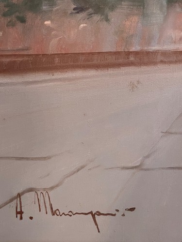 Dipinto olio su tela, Aldo Marangoni, Venezia, XX secolo - Imagen 5 de 6