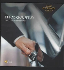 2015 Etihad Airways Chauffeur First & Business Class 3 Panel Foldout Airport