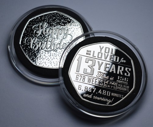 Conmemorativo de plata de 13 cumpleaños. Regalo/Regalo. Caja de regalo hijo/hija 13 años - Imagen 10 de 12