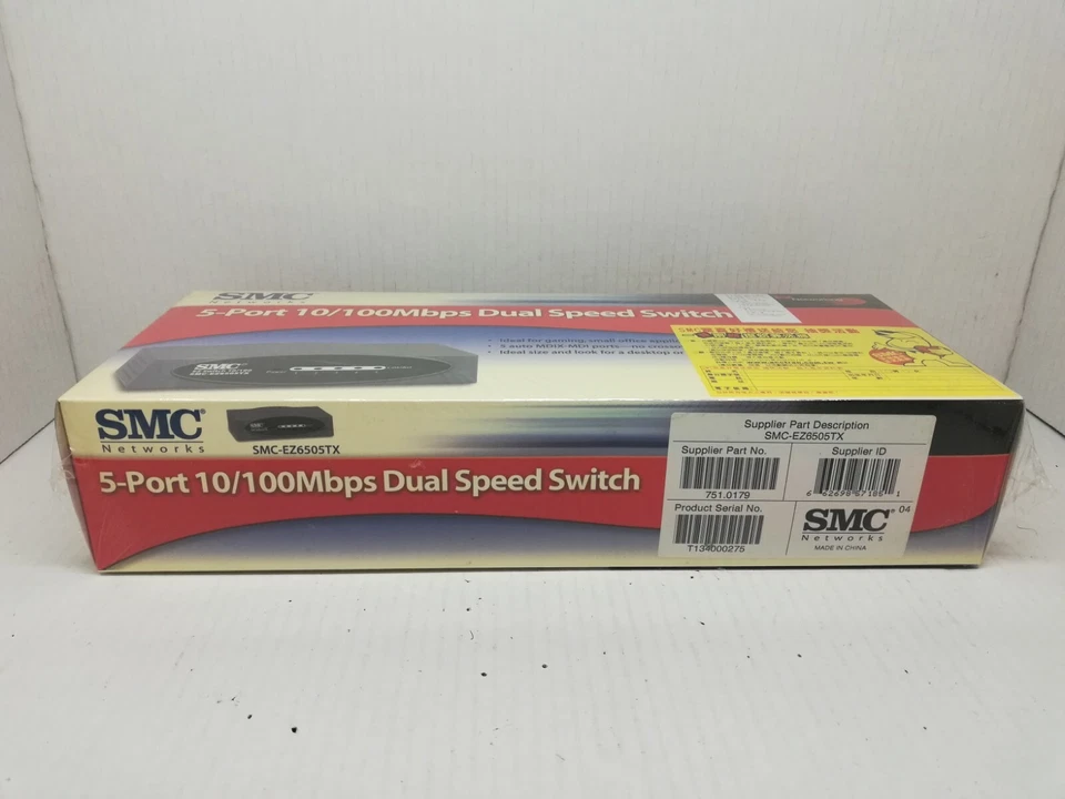 New SMC Networks SMC-EZ6505TX 5-Port 10/100Mbps Dual Speed Switch 751.0179 - Image 4 of 4