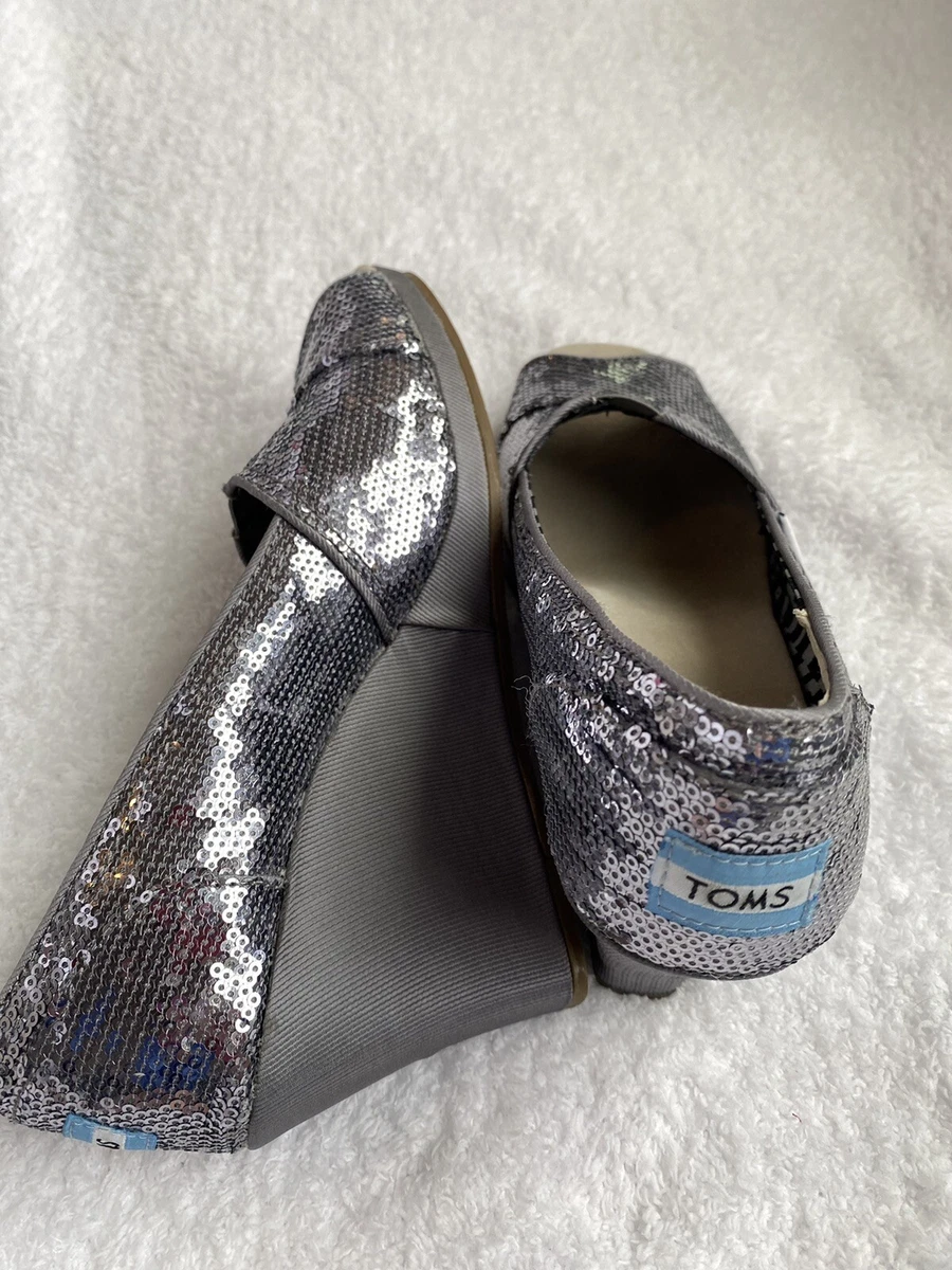 Toms sequin wedges sale