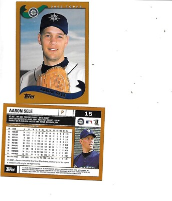 Aaron Sele 2002 Topps Series 1 Baseball Card #15 Lot of 2 Seattle Mariners