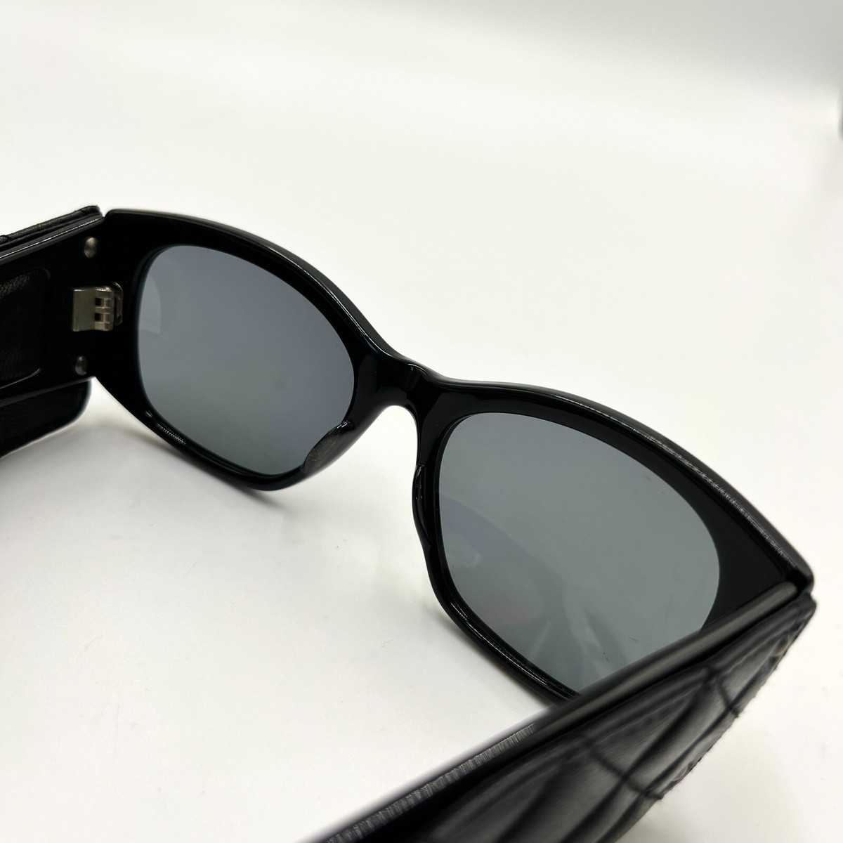 CHANEL Matelasse Sunglasses Black Quilted Design 1987 Auth CHANEL Matelasse Sunglasses Black Quilted Design 1987 Auth