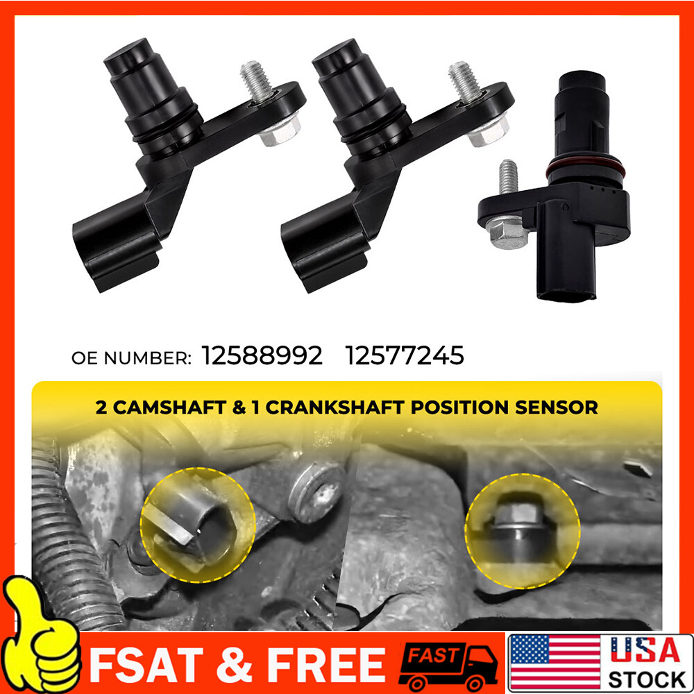 Camshaft &Crankshaft Position Sensor Kit For GM Saab Saturn 2007-16 17 L4 2.4L A