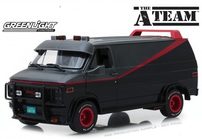 GREENLIGHT, GMC Vandura 1983 Die A-Team All Risks Agency (1983-1987), 1/18, G...