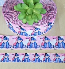 7/8  1.5" 1 YD Eeyore  Piglet Grosgrain Ribbon Winnie the Pooh Themed Ribbon