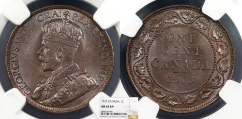 CANADA George V 1913 Cent NGC MS-64 BN