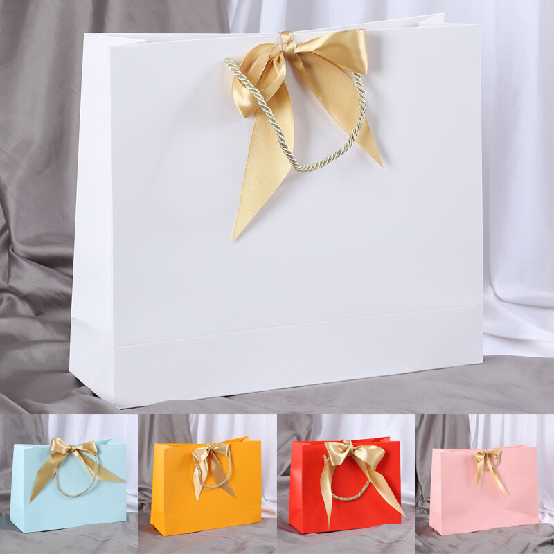 Bolsas de regalo de lujo coloridas 1 pieza 32x11x25 cm favores boda fiesta con asas